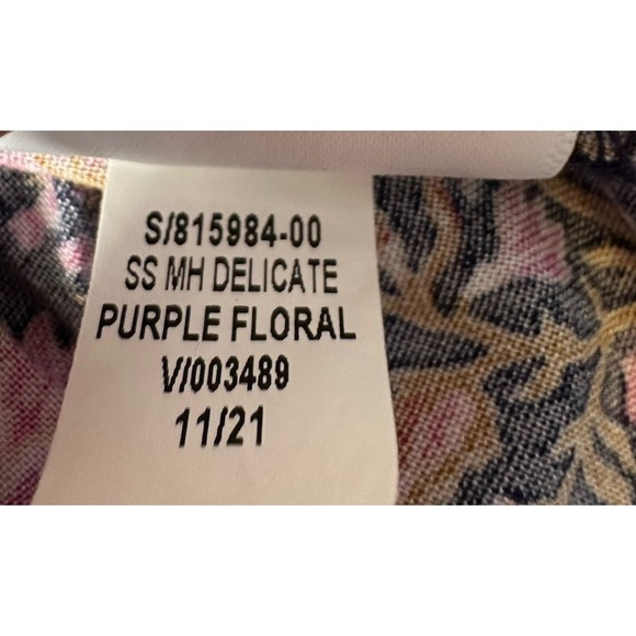 Old Navy Dress Womens XL Blue Purple Ditzy Floral Waist Defined Maxi Boho‎ - Picture 12 of 14